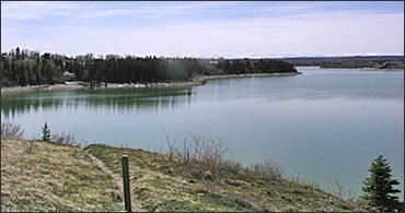 The Glenmore reservoir, Calgary, Alberta, Canada