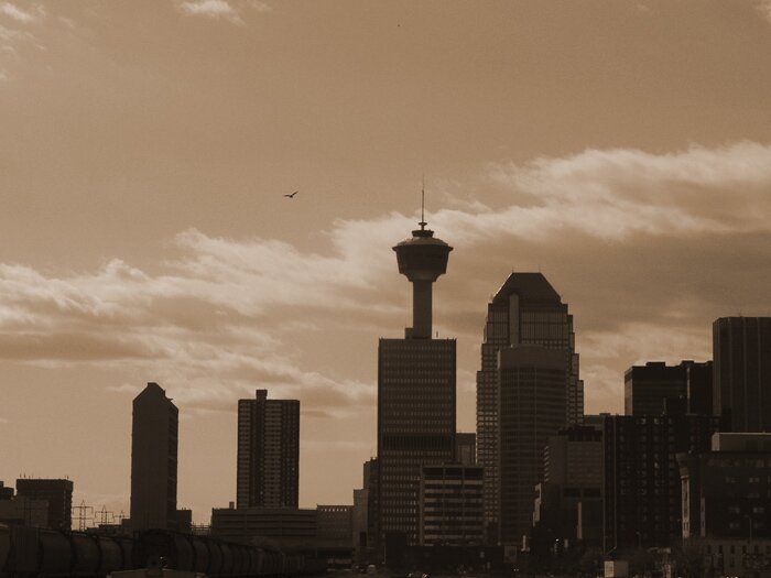 Downtown silhouette