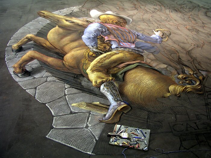 3D chalk painting