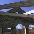 Beams, sky and mountains