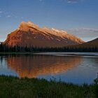 Mount Rundle in red