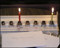 First candle of Hanukkah
